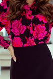 Floral Shirred Cuffs Long Sleeve Shirt