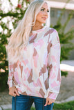 Geometric Print Crewneck Pullover Sweatshirt