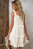 Bow Straps Ruffle Tiered Short Dress