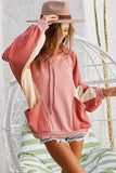 Drawstring Pullover Pocketed Colorblock Sweatshirt