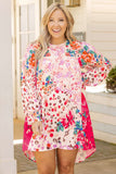 Floral Long Sleeve Plus Size Shift Dress