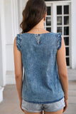 Ruffled Denim Tank Top