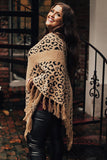 Plus Size Tasseled Hem Draped Poncho