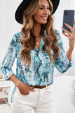 Wild Snake Print Shirt with Pockets