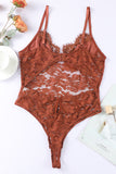 Floral Lace Spaghetti Straps Cut out Back Bodysuit