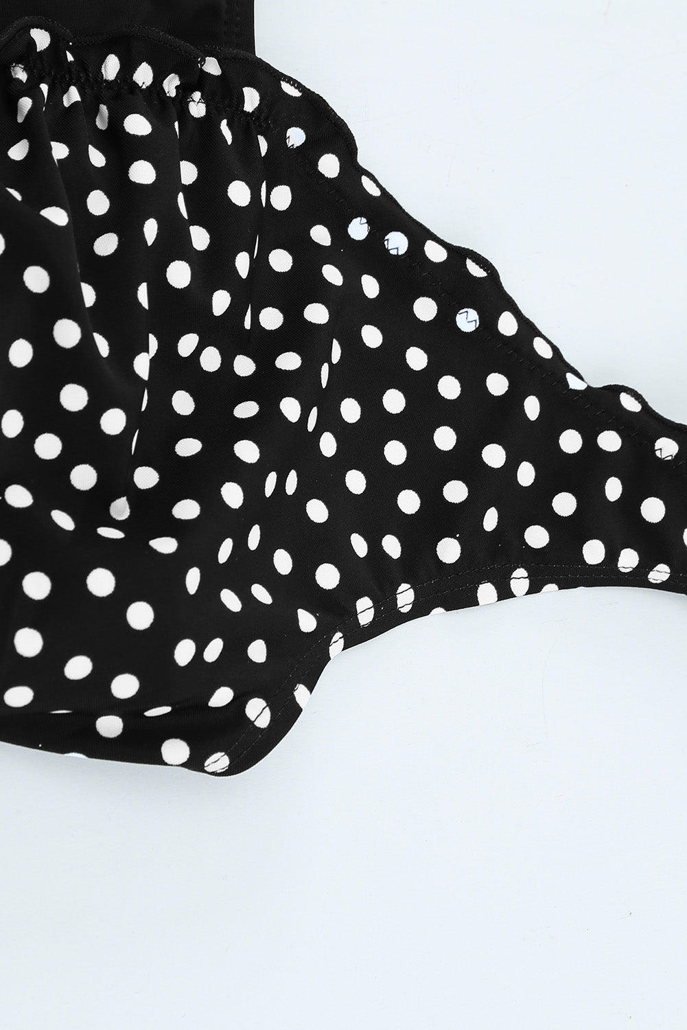 Dotted Print Ruffles One-piece Swimsuit