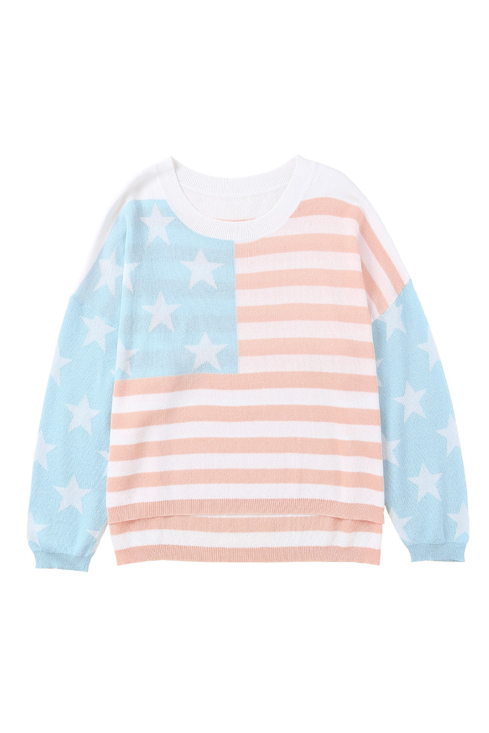 Blue US Flag Print Sweater