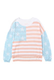 Blue US Flag Print Sweater