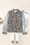 Print Sequin Patchwork Long Sleeve Jacket