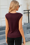 Slash Cutout Cap Sleeve T Shirt