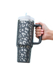 Leopard Print 40OZ Stainless Steel Portable Cup with Handle