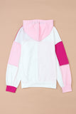 Colorblock Exposed Seam Loose Sleeve Hoodie