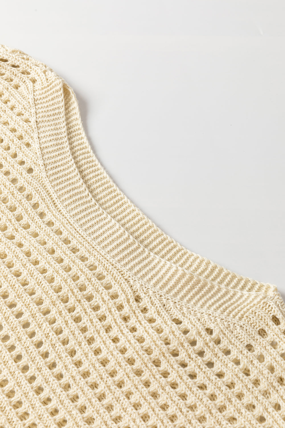 Open Knit Bracelet Sleeve Sweater