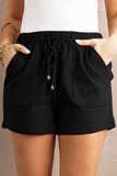 Drawstring Elastic Waist Pocketed Shorts