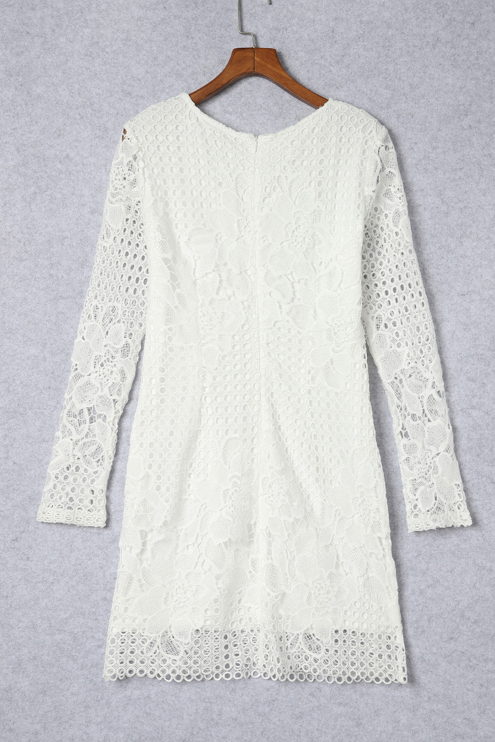 Lace Hollowed Long Sleeve Bodycon Dress