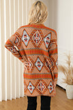 Aztec Geometric Knit Open Front Cardigan