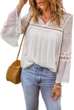 Lace Crochet Hollow Out Swiss Dot Blouse