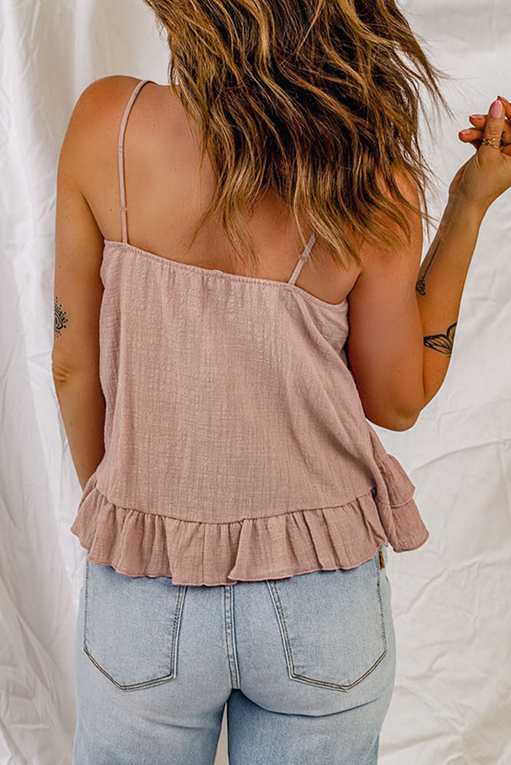 Tiered Ruffled Spaghetti Straps Tank Top