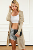 Khaki Pocketed Knit Dolman Sleeve Cardigan