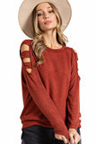 Cutout Cold Shoulder Long Sleeve Top