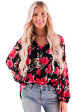 Ruffled Collar Floral Blouse