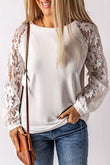 Lace Crochet Long Sleeve Top