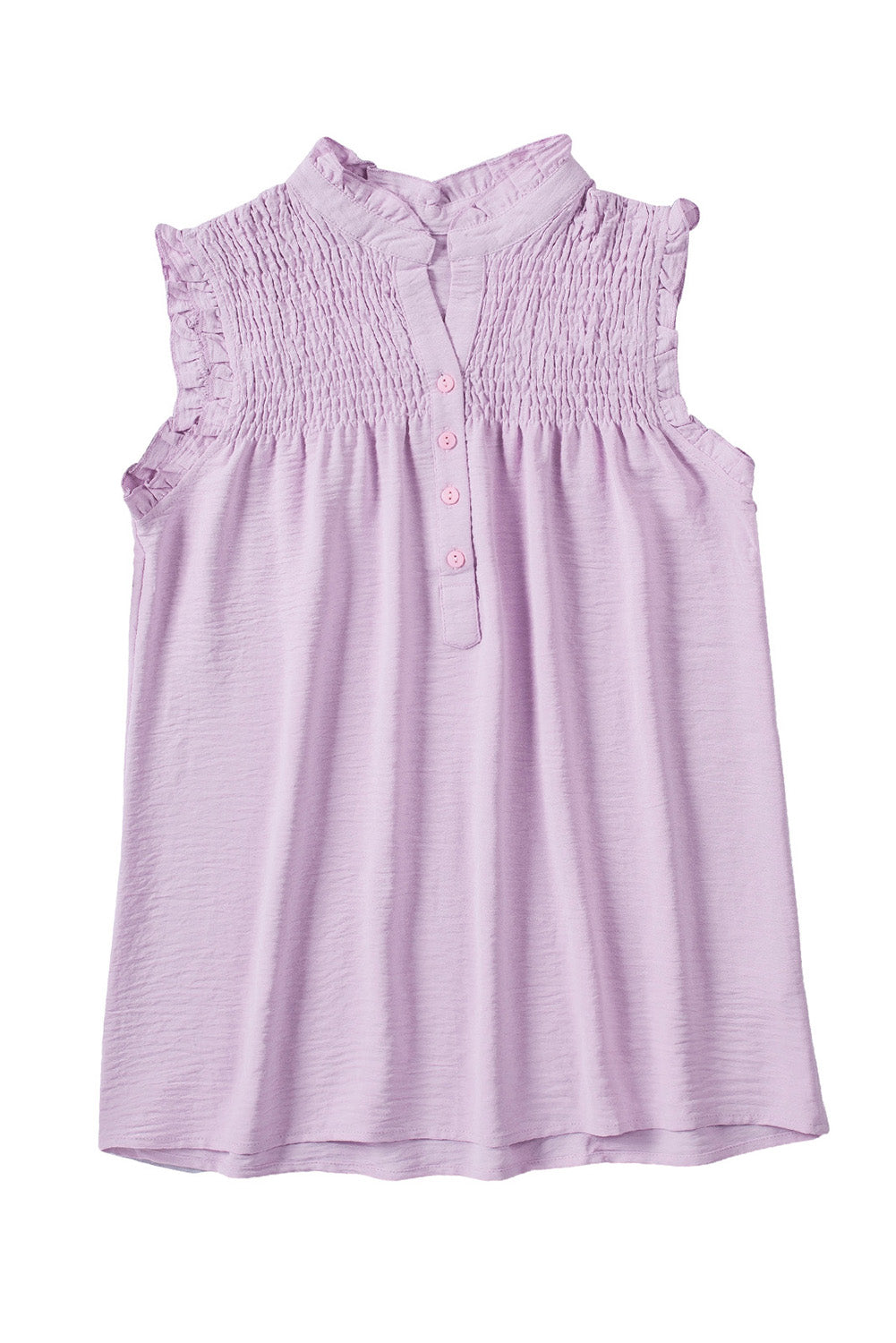 Frilled Tank Top with Buttons