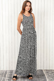 Animal Print Long Sleeve Empire Waist Maxi Dress