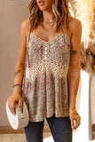 Floral Print Lace Crochet Spaghetti Strap Tank Top