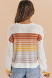 Stripe Long Sleeve Round Neck Sweater