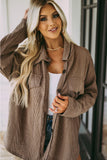 Oversize Textured Knit Button Front Shacket