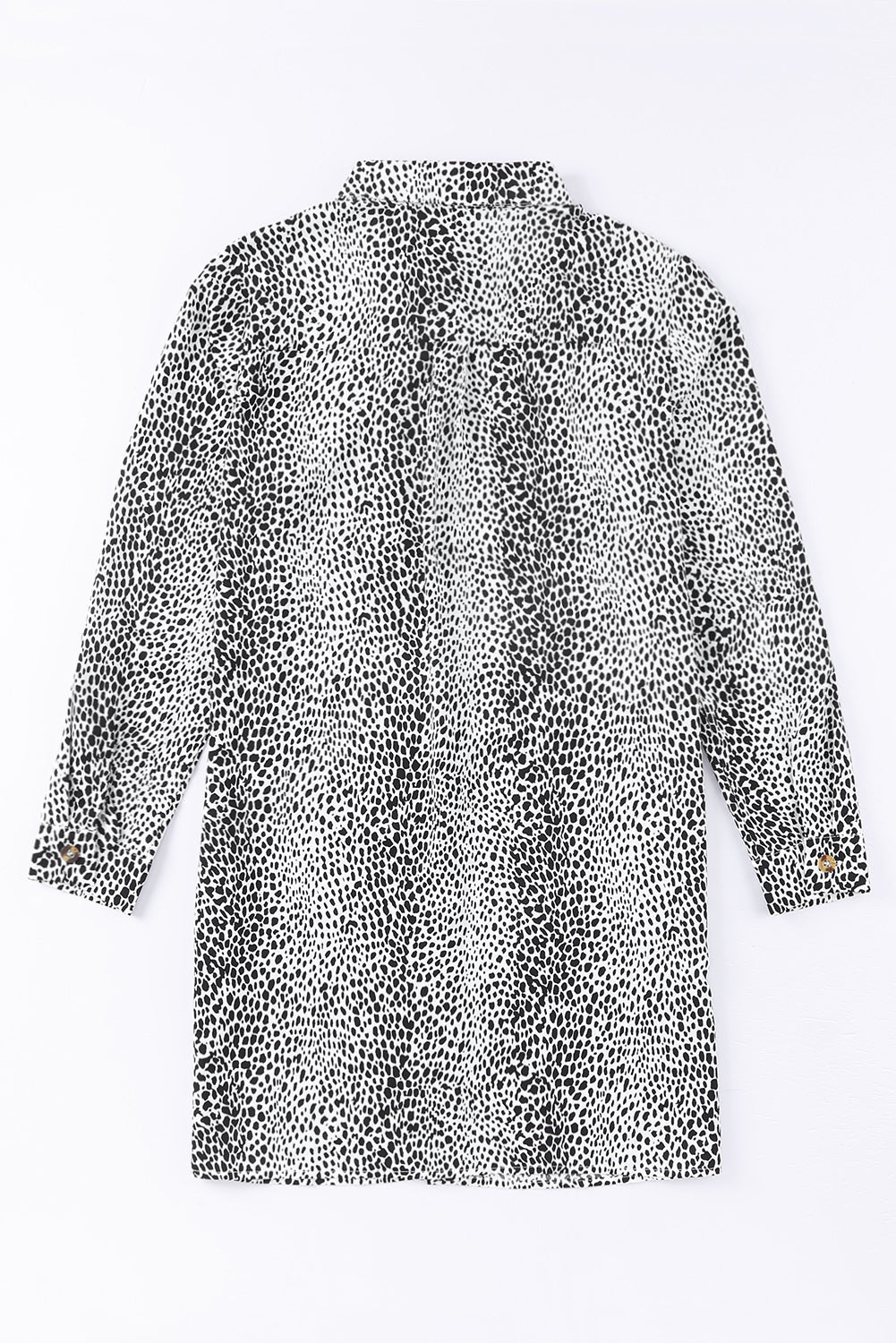 Long Sleeve Animal Print Shirt Dress