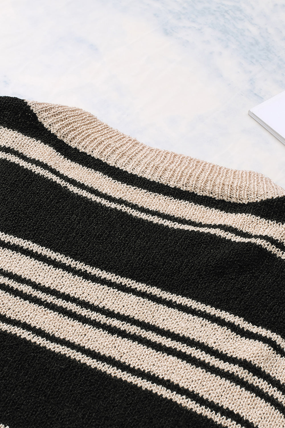 Striped Crew Neck Knit Sweater