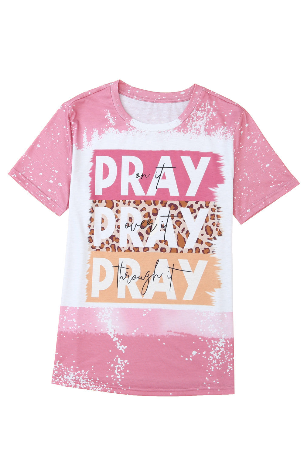 T-shirt décoloré léopard violet PRAY Color Block