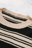 Striped Crew Neck Knit Sweater