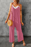 Spaghetti Straps Wide Leg Pocketed Jumpsuits