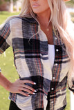 Distressed Raw Edge Plaid Print Shirt