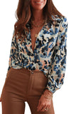 Abstract Print Buttoned Long Sleeve Shirt