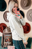 Drawstring Kangaroo Pocket Henley Hoodie