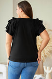 Plain Tiered Ruffled Short Sleeve T Shirt