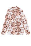 Western Aztec Pattern Button Flap Pocket Shirt