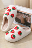 Cute Fuzzy Strawberry Pattern Home Slippers