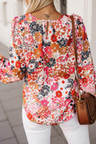 Floral Crewneck Long Sleeve Blouse