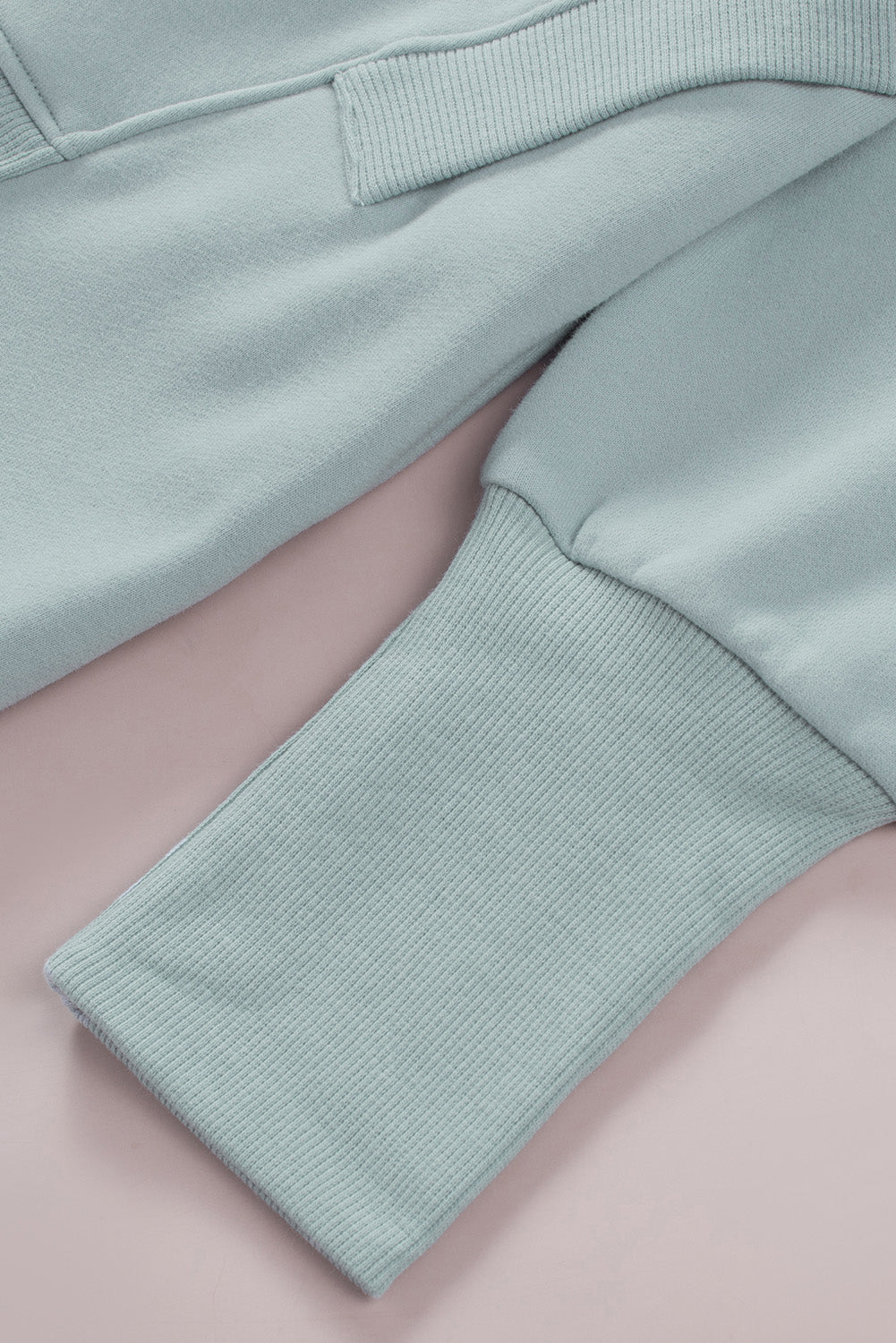 Sweat à capuche Henley avec poche et manches chauve-souris turquoise