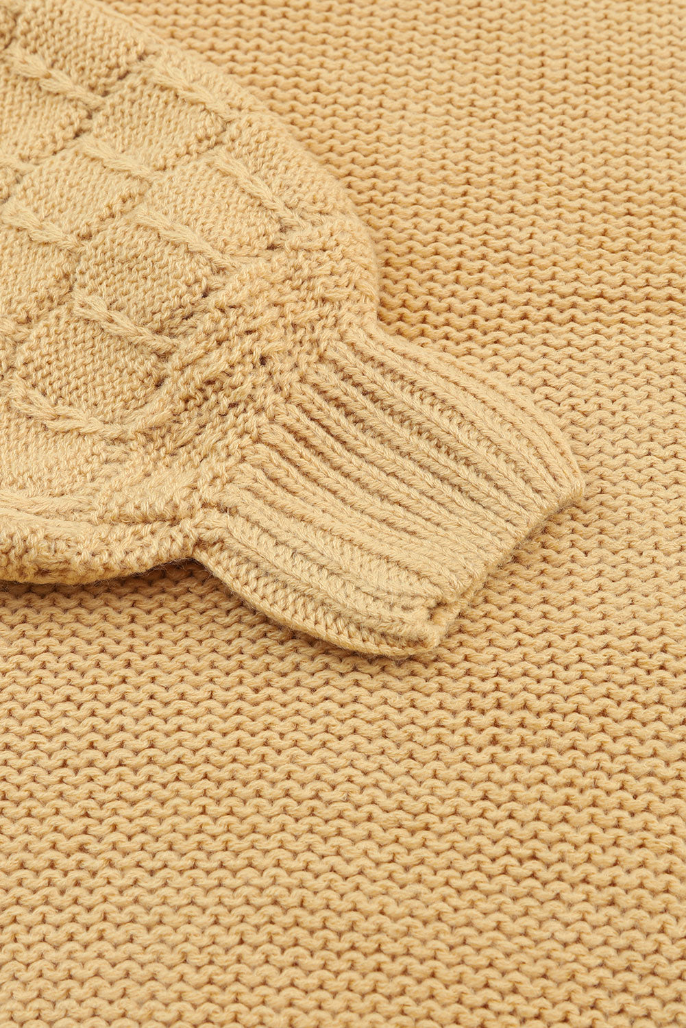 Hollowed Bubble Sleeve Knit Sweater