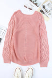 Hollow-out Puffy Sleeve Knit Sweater