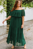 Swiss Dot Plus Size Ruffle Tiered Maxi Dress