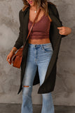 Hooded Pockets Open Front Knitted Cardigan