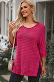 Textured Knit Drop Shoulder Tee