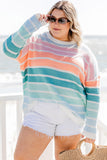 Striped Crewneck Plus Size Sweater